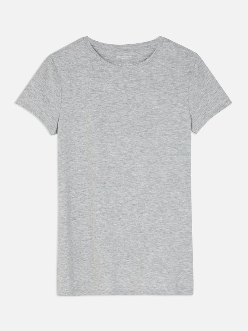 Tops Primark Stretch Crew Neck Mujer Gris | 0827JBVAK