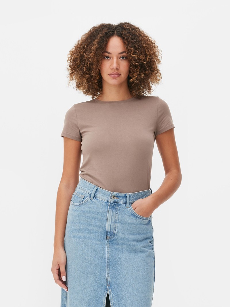 Tops Primark Stretch Mujer Gris Marrones | 5348RLAMJ