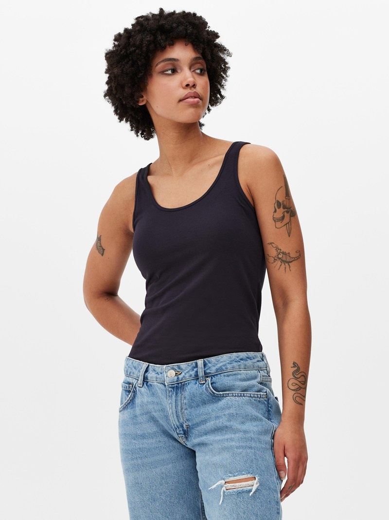 Tops Primark Stretch Tank Mujer Azul Marino | 3749HAZLX