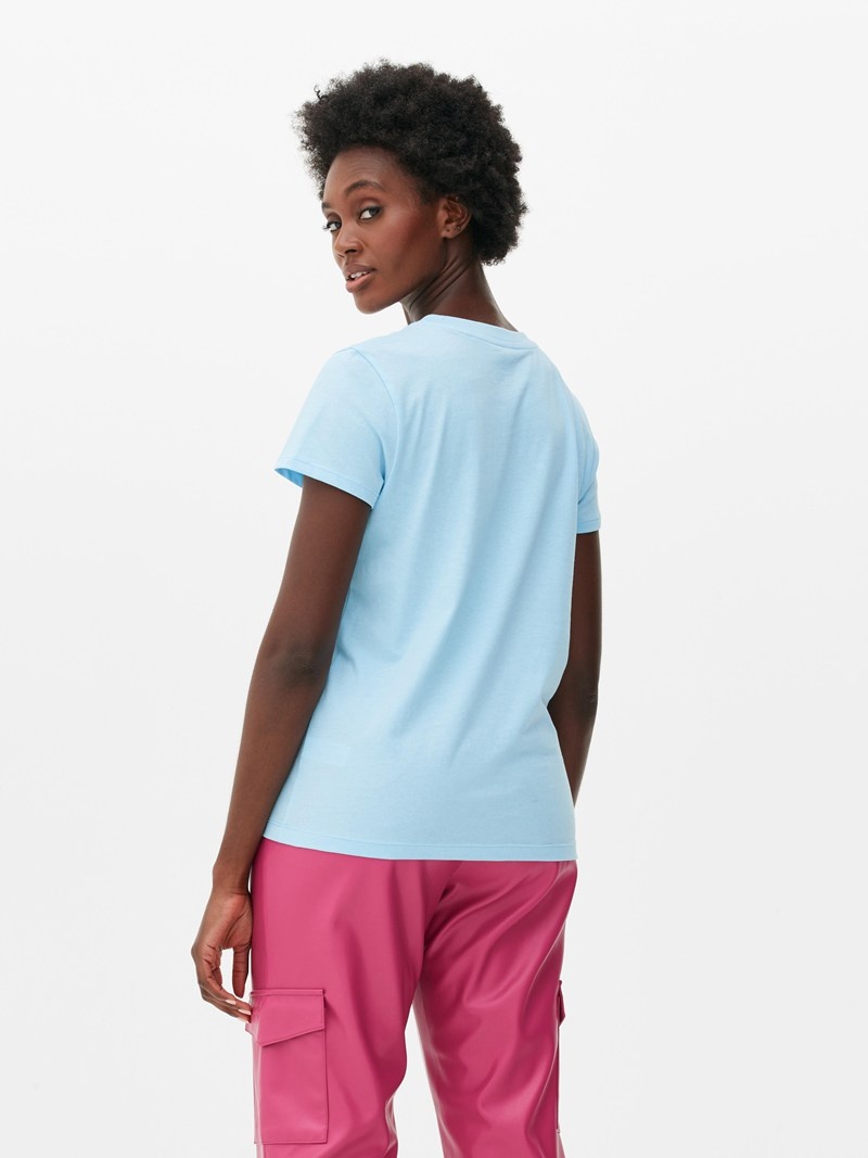 Tops Primark Text Print Mujer Azules | 8460JPLTW