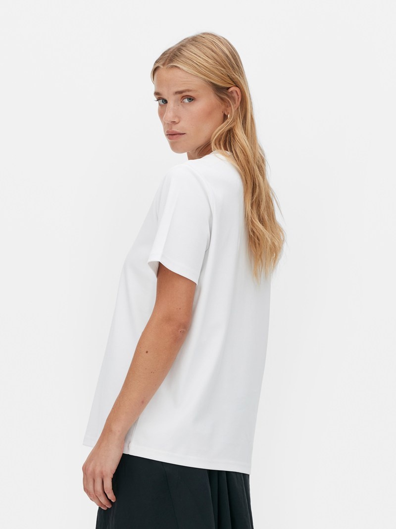 Tops Primark The Edit Crew Neck Mujer Blancas | 8923ESZOQ