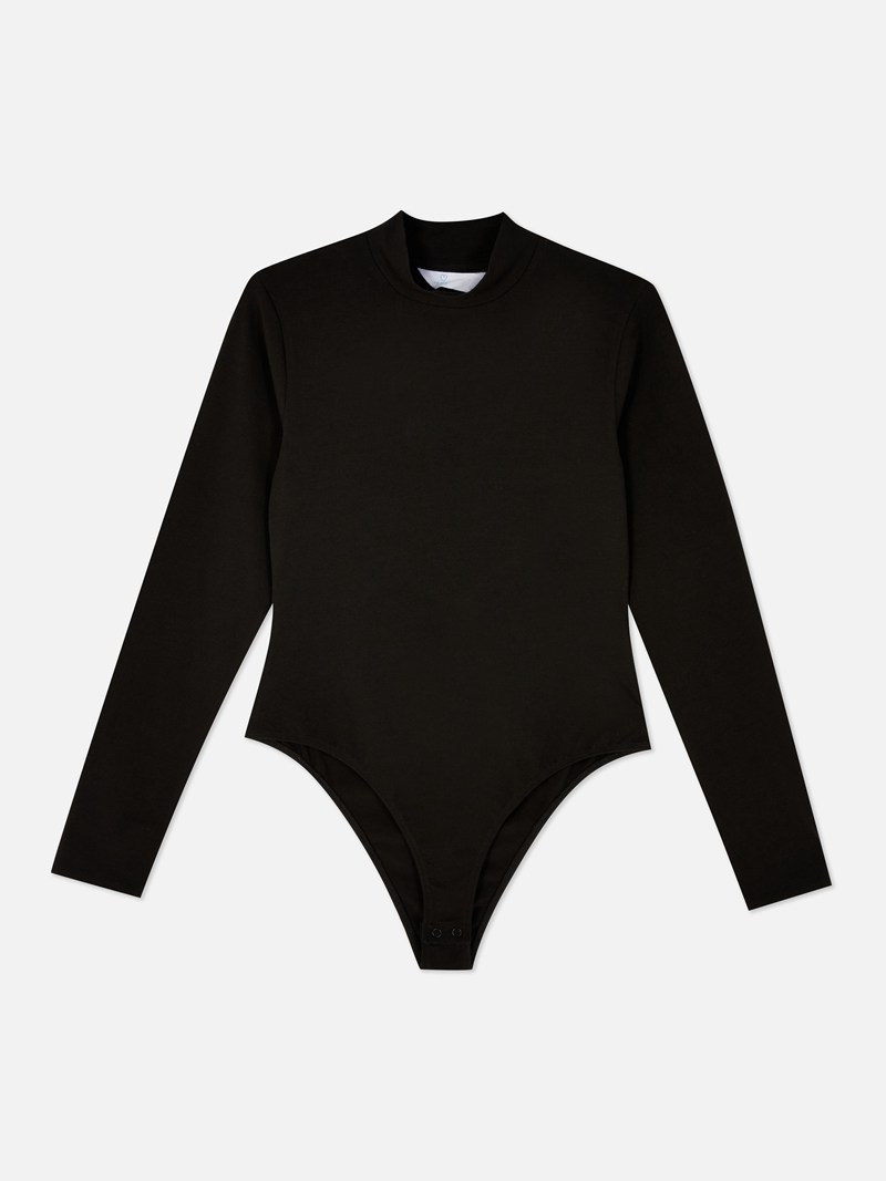 Tops Primark Turtleneck Long Sleeve Bodysuit Mujer Negras | 2975WHOZA