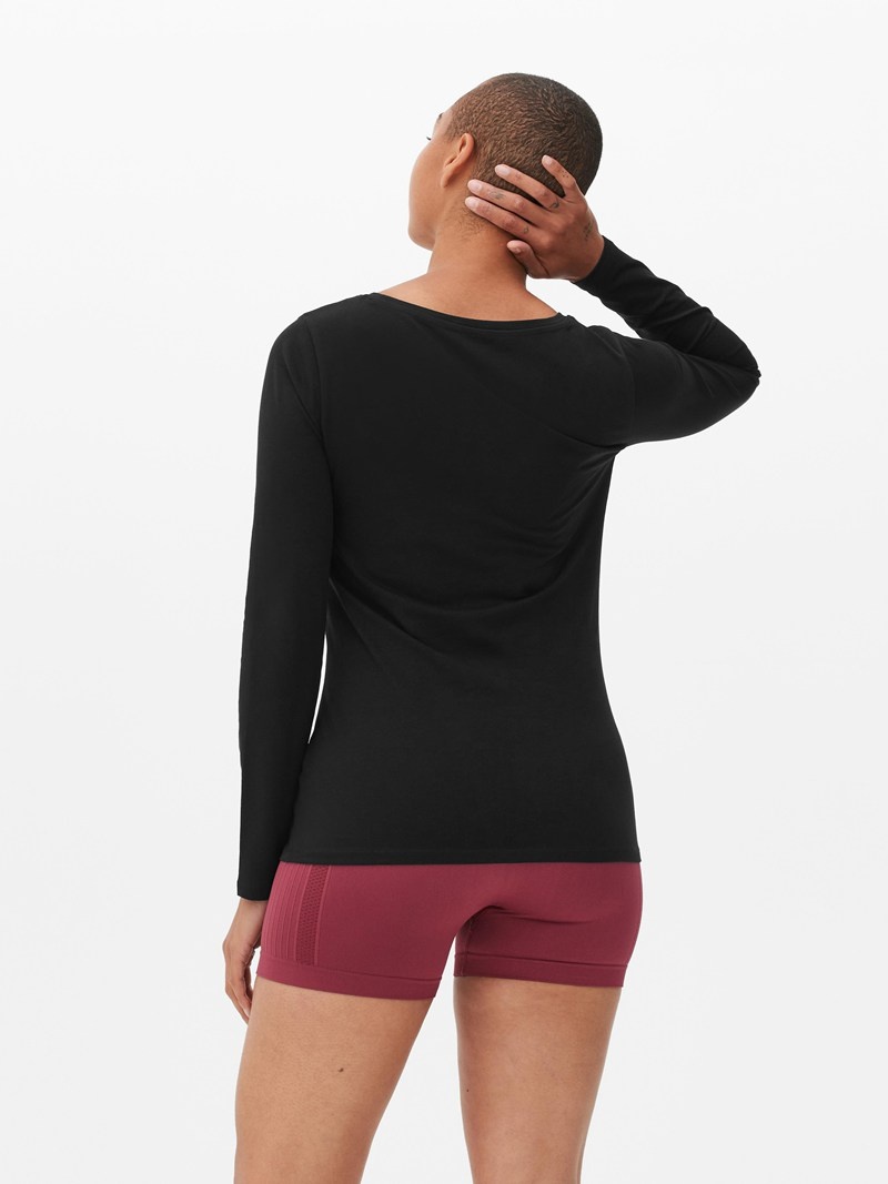 Tops Primark VNeck Long Sleeve Mujer Negras | 7819CTLEW