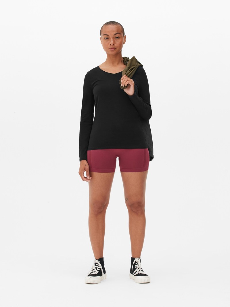 Tops Primark VNeck Long Sleeve Mujer Negras | 7819CTLEW