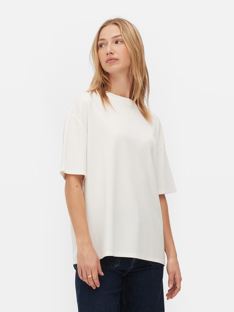 Tops Primark Viscose Blend VNeck Mujer Blancas | 5184MDEVP