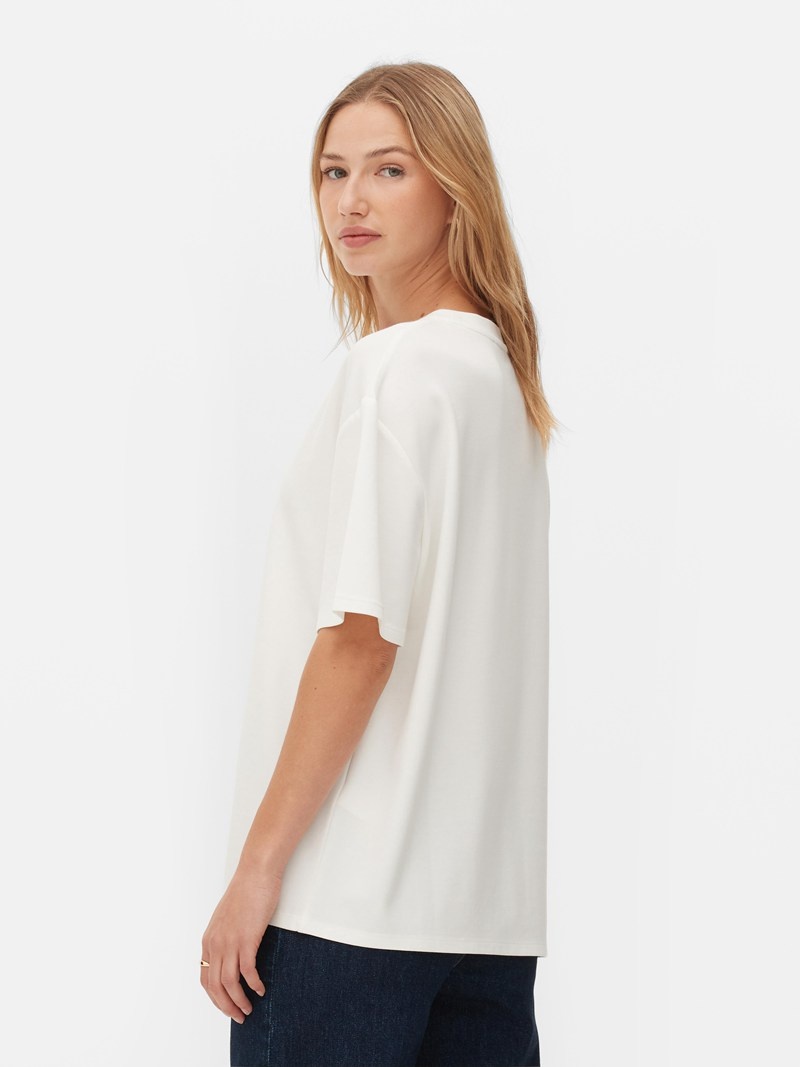 Tops Primark Viscose Blend VNeck Mujer Blancas | 5184MDEVP