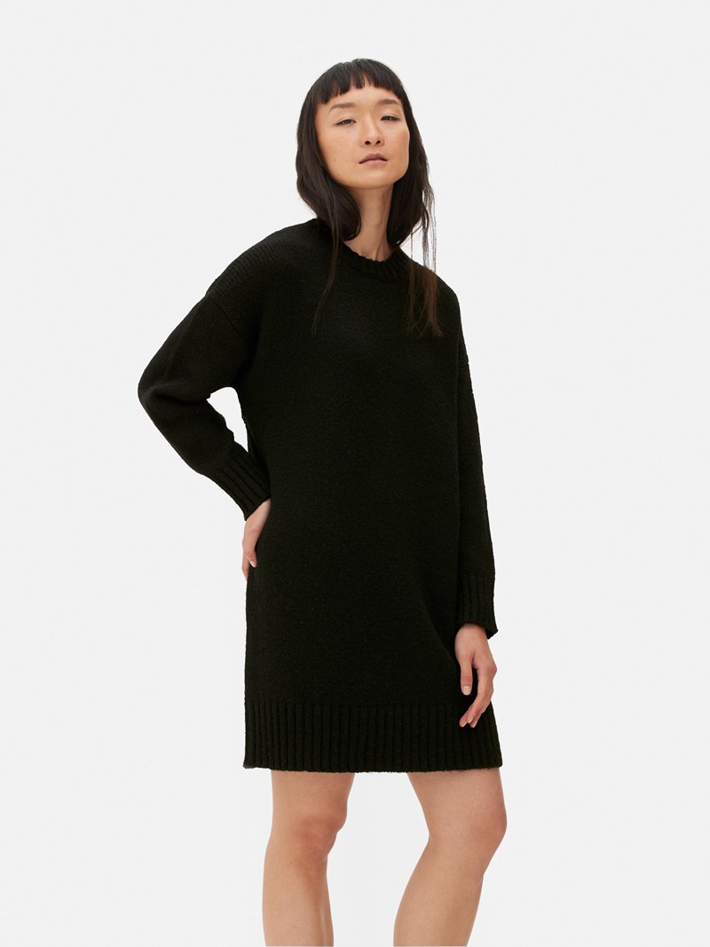 Vestido Primark Crew Neck Mujer Negras | 0817RFSBP