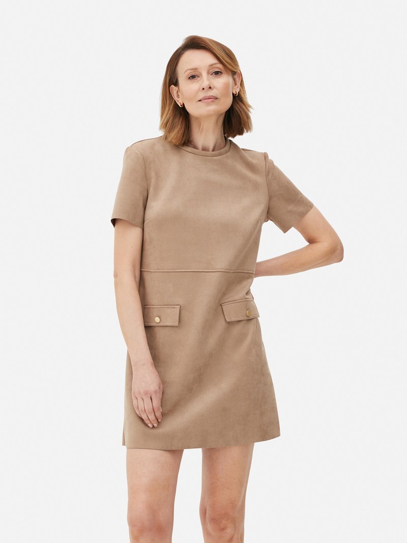 Vestido Primark Faux Gamuza Mini Mujer Marrones | 3206SPBRM