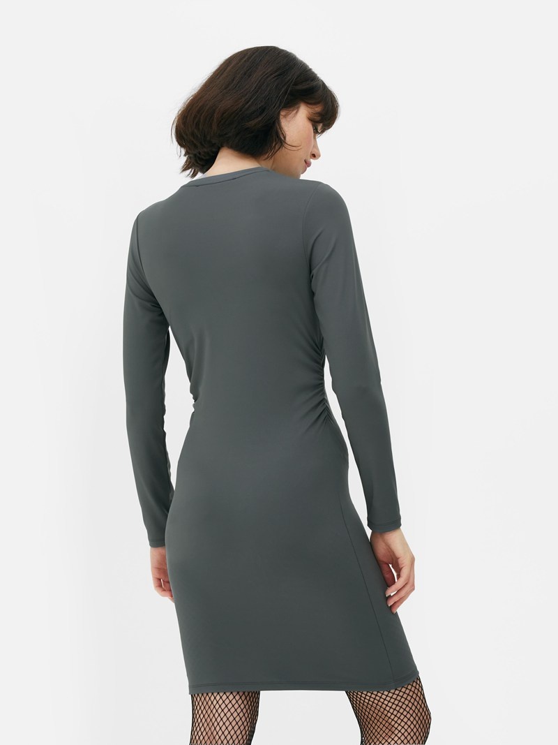 Vestido Primark Ruched Side Mini Mujer Gris | 7592NRTLU