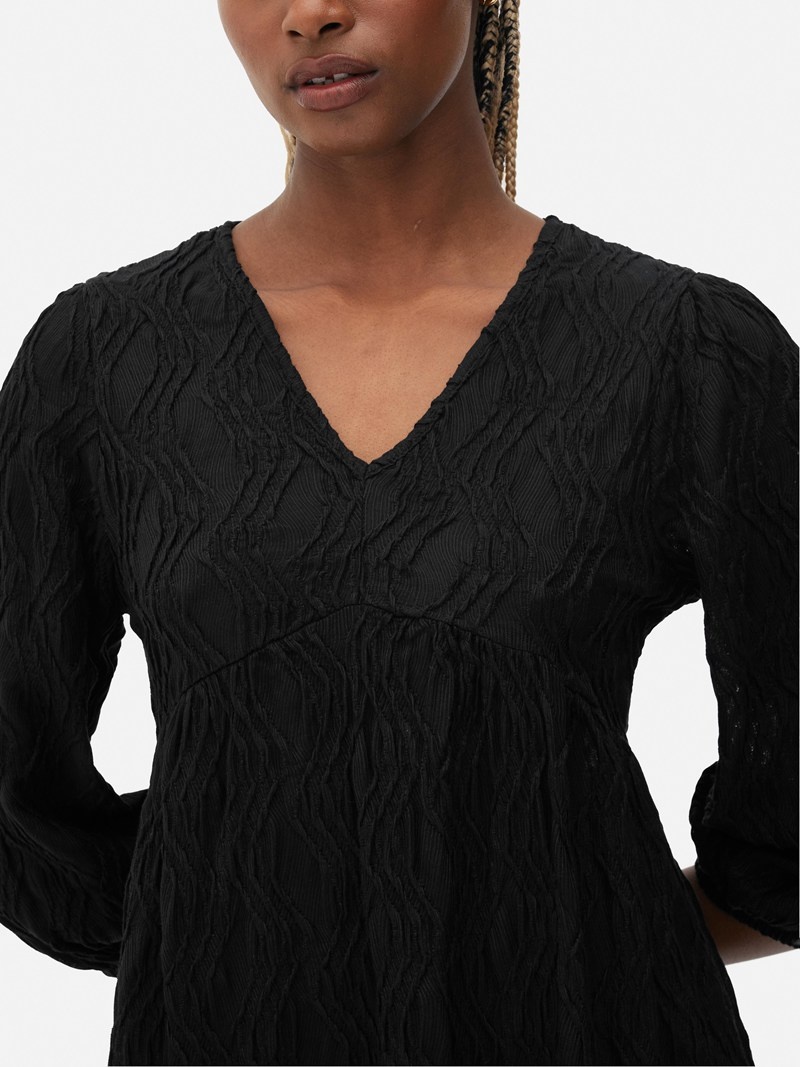 Vestido Primark Textured Smock Mini Mujer Negras | 5482JBQCY