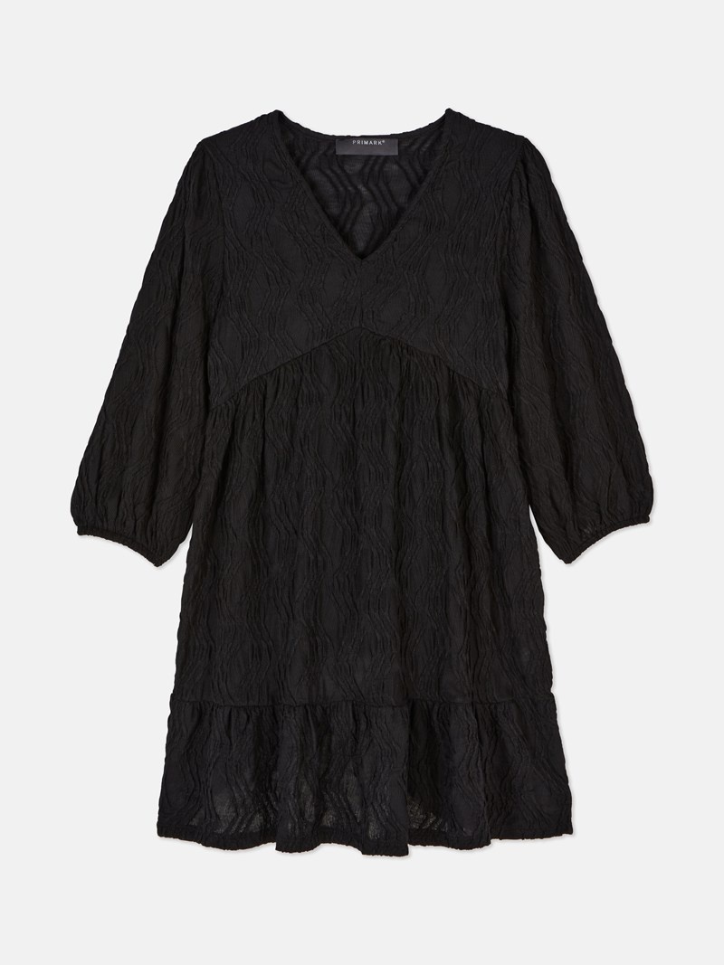 Vestido Primark Textured Smock Mini Mujer Negras | 5482JBQCY