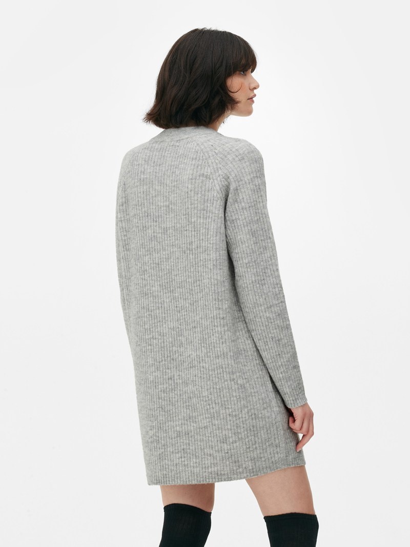 Vestido Primark VNeck Mujer Gris | 8043FQOCN