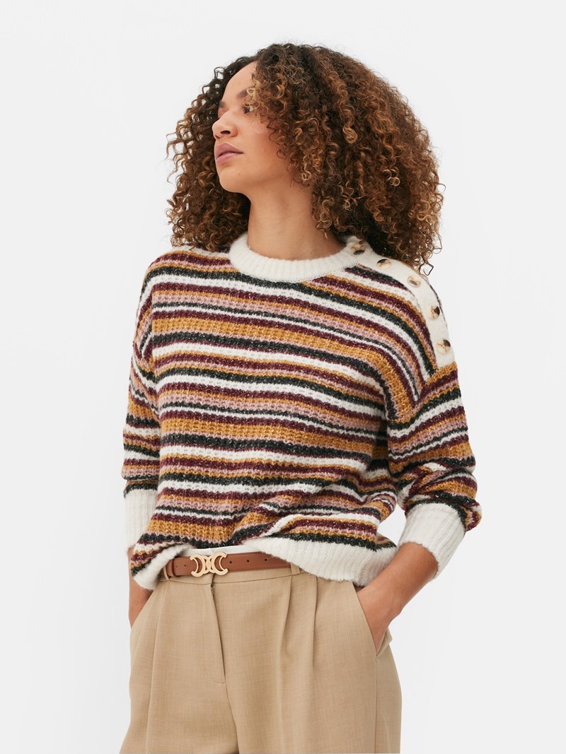 Winter Primark A Rayas Button Mujer Multicolor | 2513XIDRQ