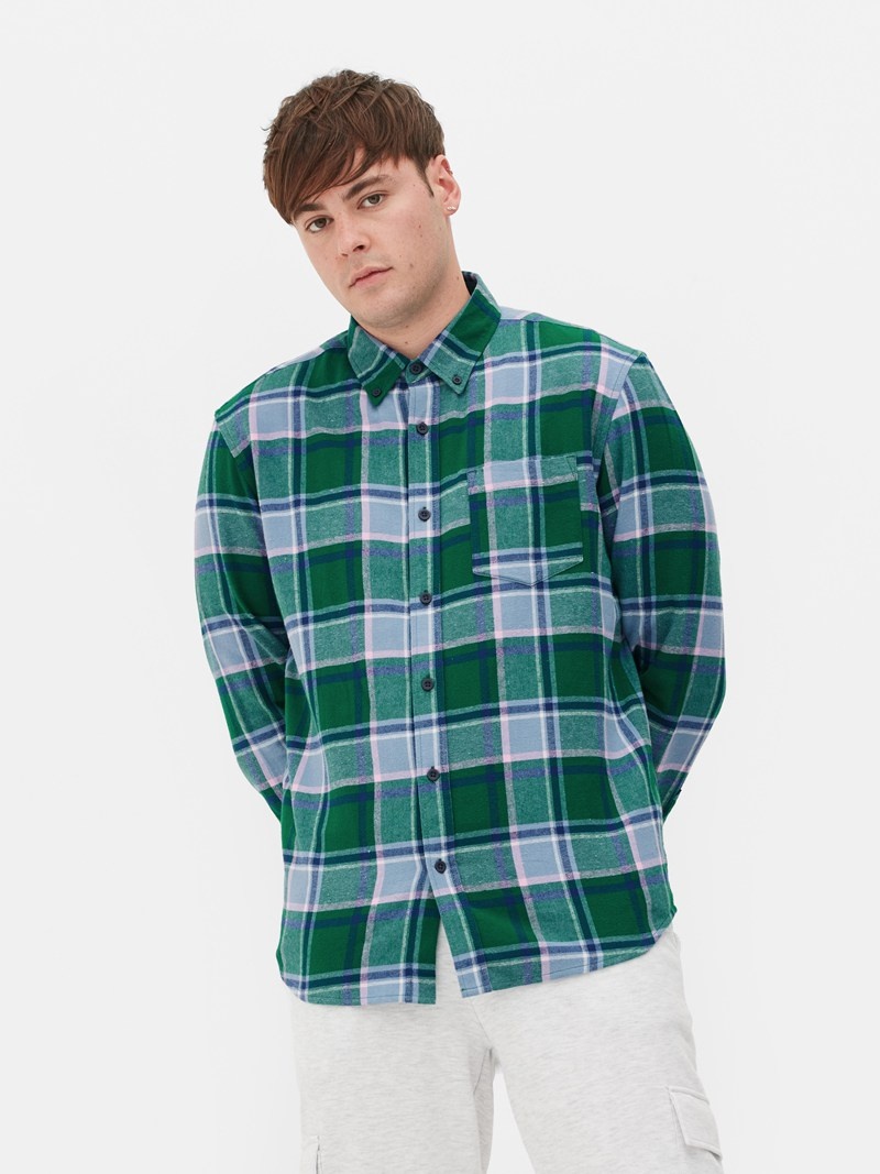 Winter Primark Check Flannel Hombre Verde | 2194XBLCY