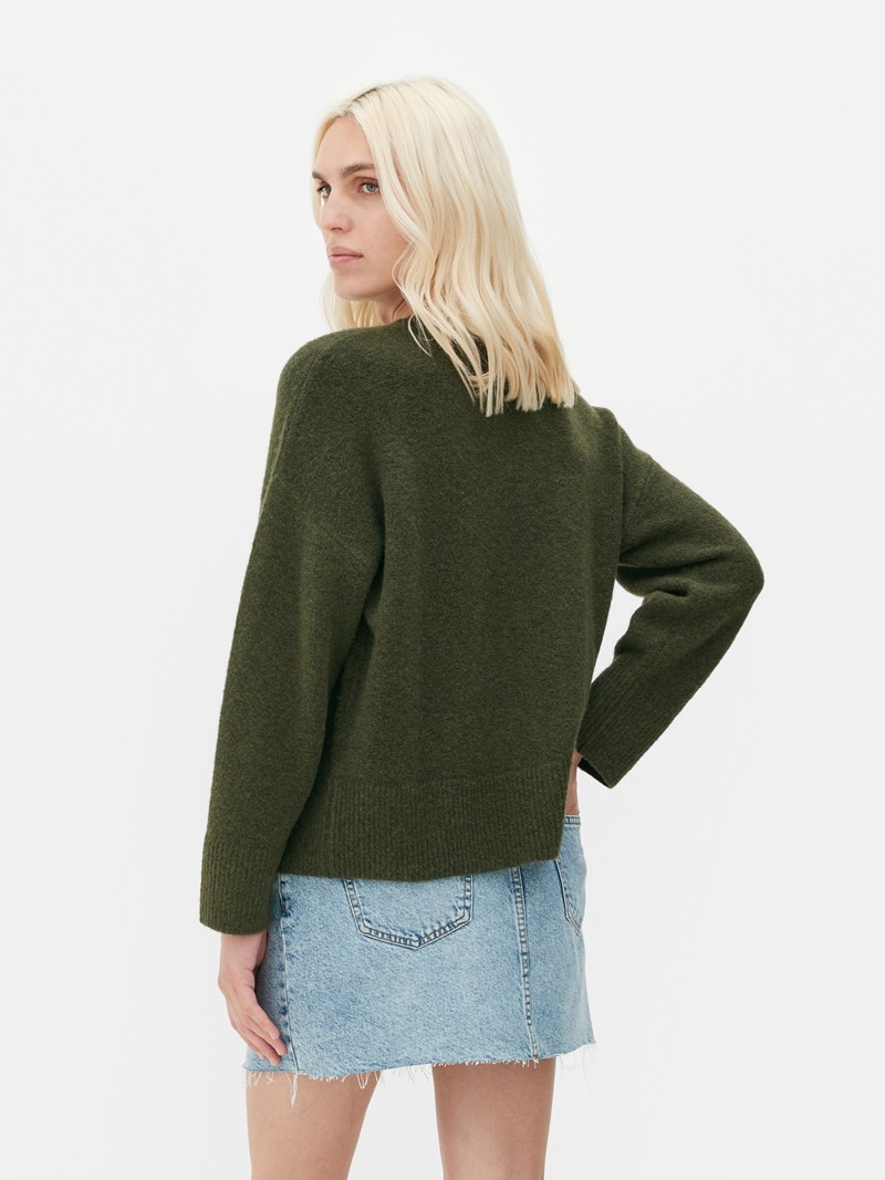 Winter Primark Crew Neck Mujer Verde Oscuro | 6748DWPZI