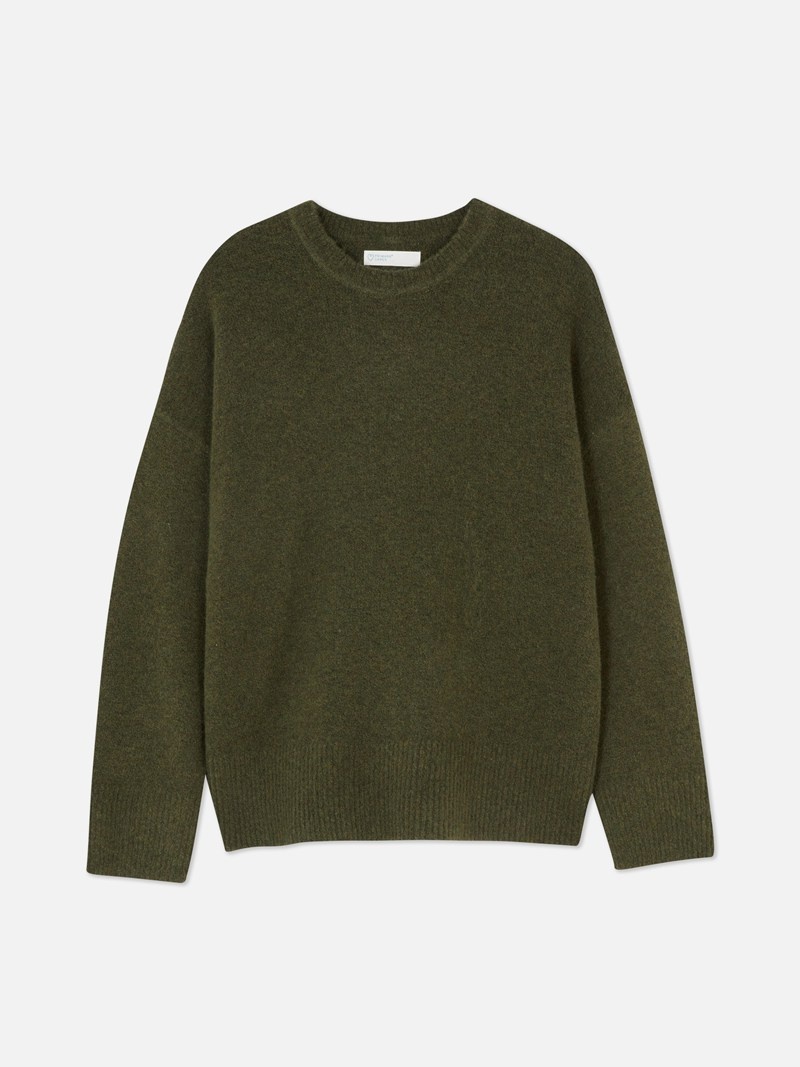 Winter Primark Crew Neck Mujer Verde Oscuro | 6748DWPZI