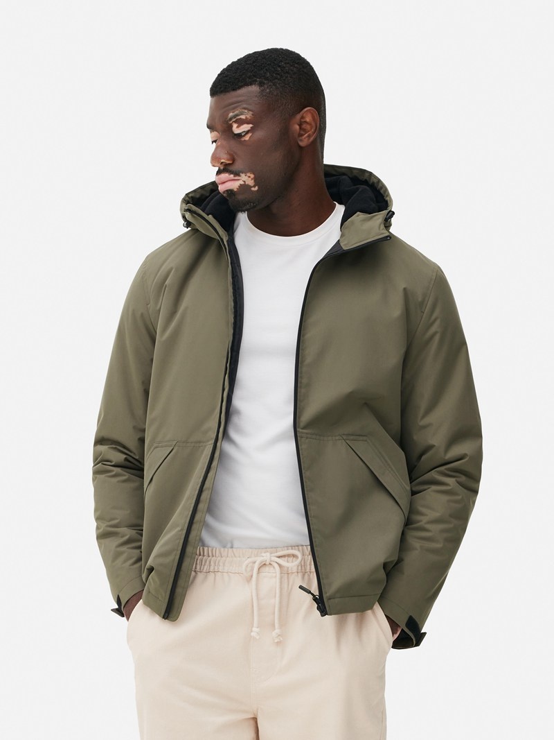 Winter Primark Encapuchado Bomber Jacket Hombre Verde Oliva | 8354ZTLKM