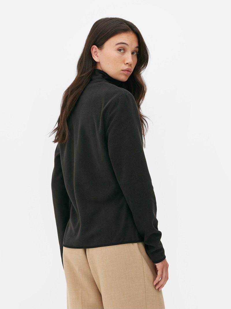 Winter Primark Half Zip Fleece Pullover Mujer Negras | 3408IHCNW