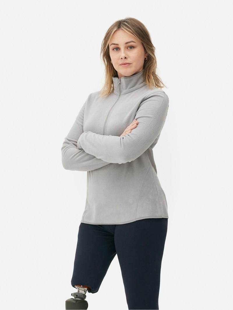 Winter Primark Half Zip Fleece Pullover Mujer Gris | 8672IKDWG