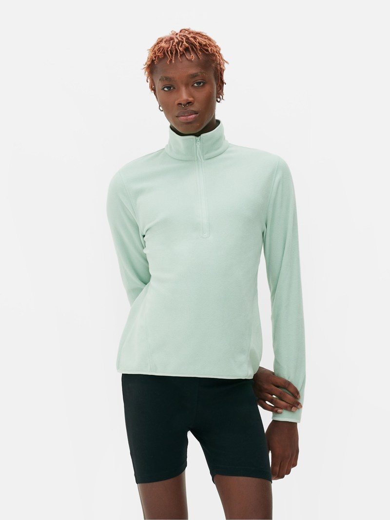 Winter Primark Half Zip Fleece Pullover Mujer Verde Menta | 9871MTSLQ