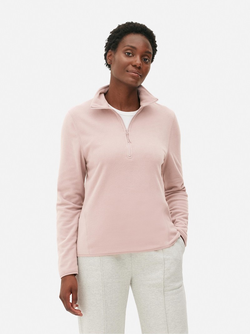 Winter Primark Half Zip Fleece Pullover Mujer Rosas | 1230NRCGU