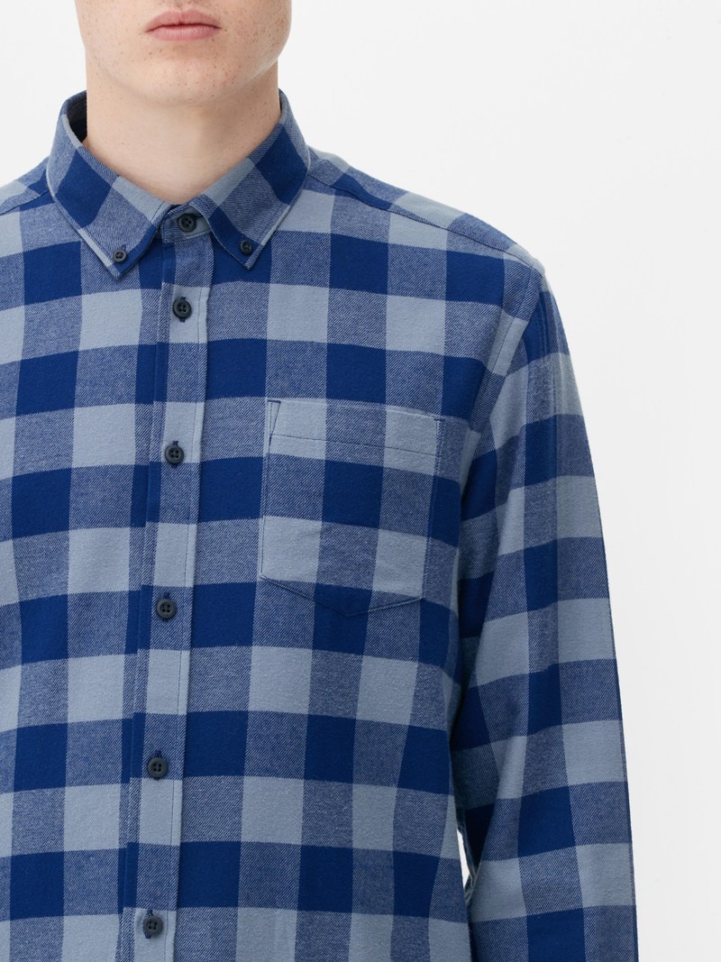 Winter Primark Long Sleeve Check Hombre Azules | 1895BDSNO