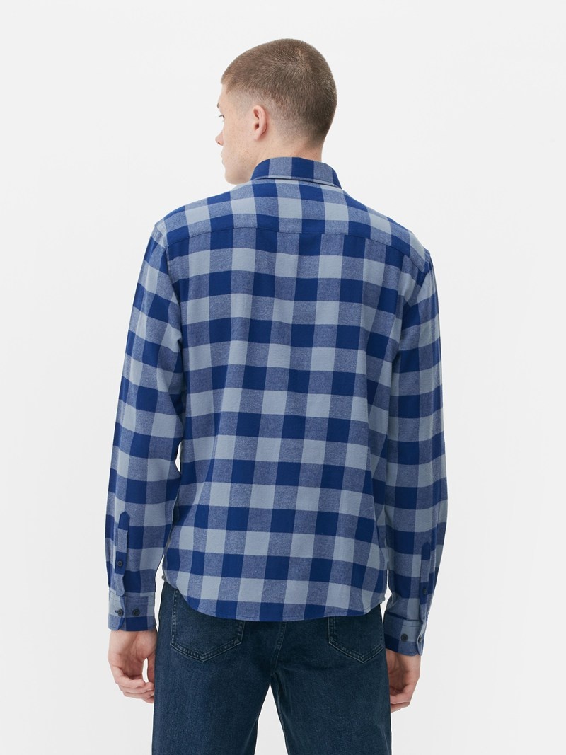 Winter Primark Long Sleeve Check Hombre Azules | 1895BDSNO