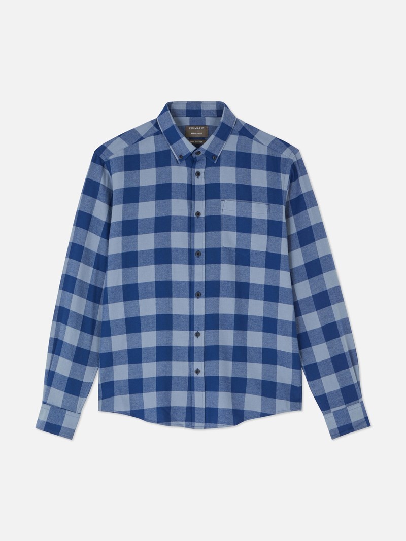 Winter Primark Long Sleeve Check Hombre Azules | 1895BDSNO