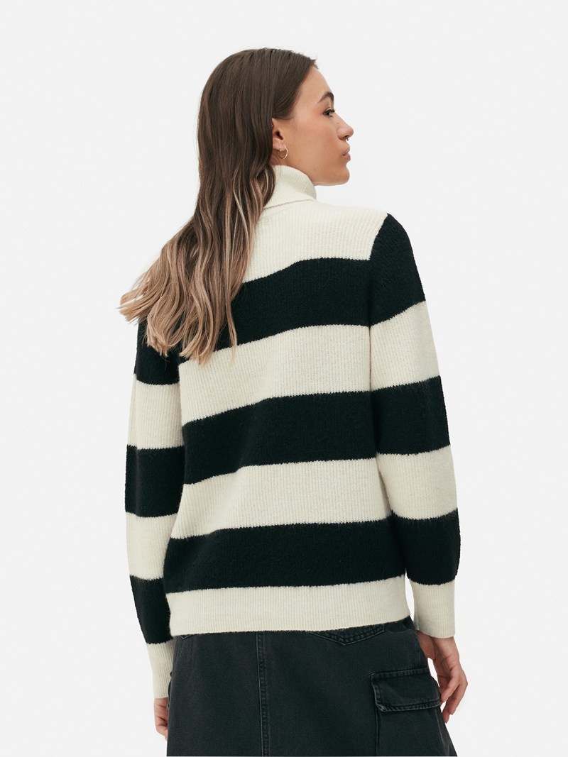 Winter Primark Relaxed Fit Roll Neck Mujer Negras Blancas | 0826AIVKX