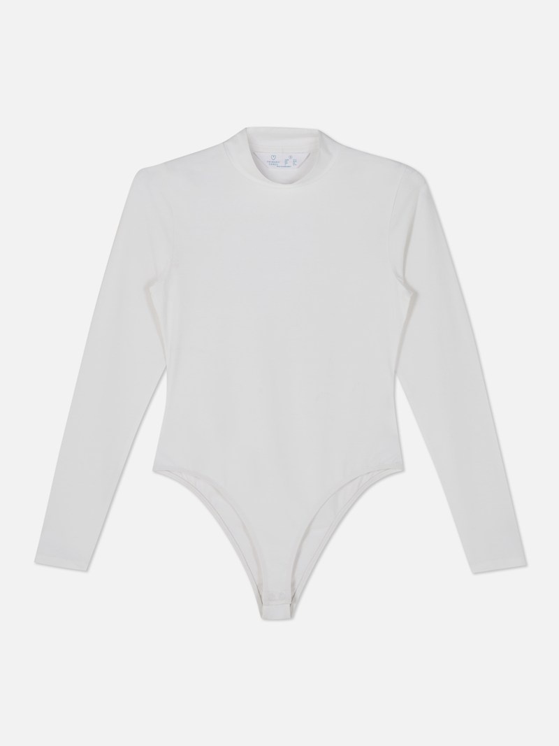 Winter Primark Turtleneck Long Sleeve Bodysuit Mujer Blancas | 5871KJFTC