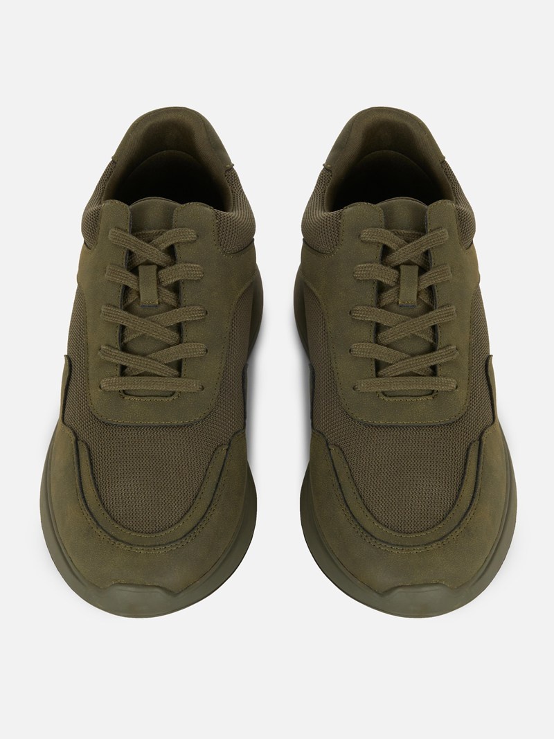 Zapatillas Primark Faux Gamuza Paneleds Hombre Verde Oliva | 4657WDMNK