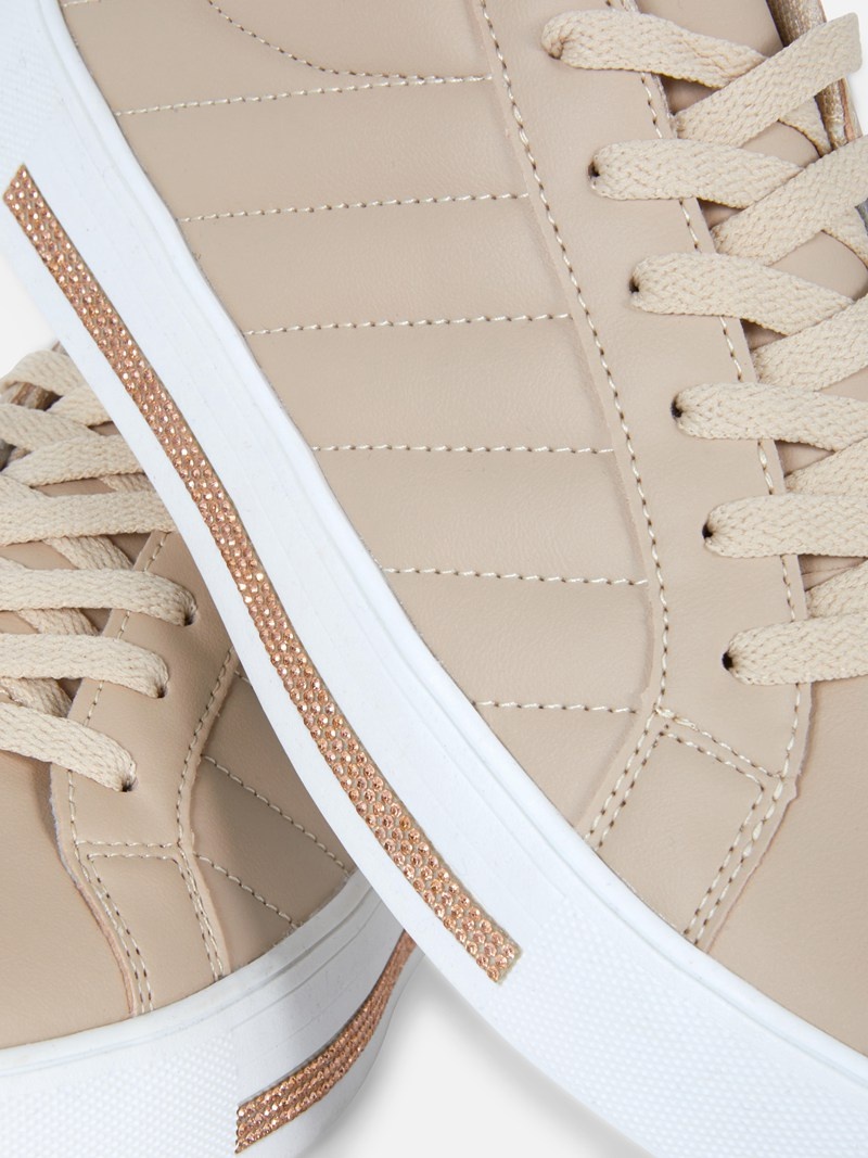 Zapatillas Primark Rhinestone Detail Low Mujer Beige | 4859YQDXO