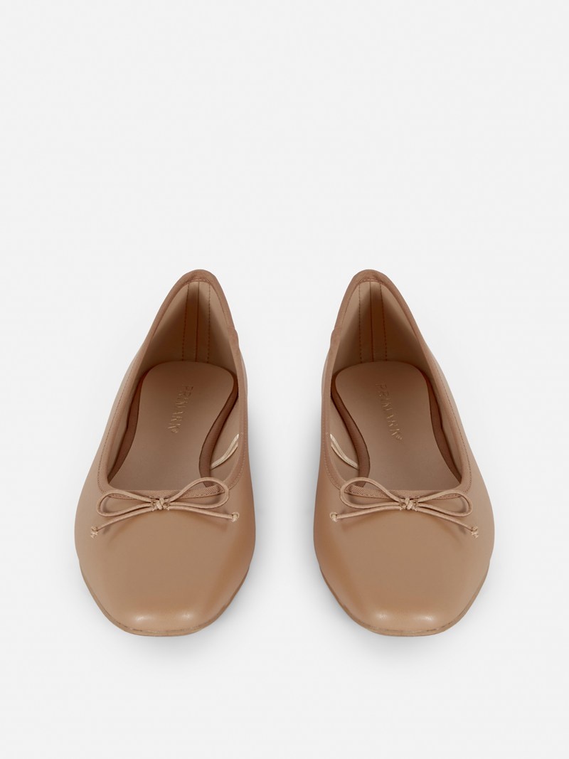 Zapatos Planos Primark Bow Ballerina Slip Ons Mujer Marrones | 0618BUQRS