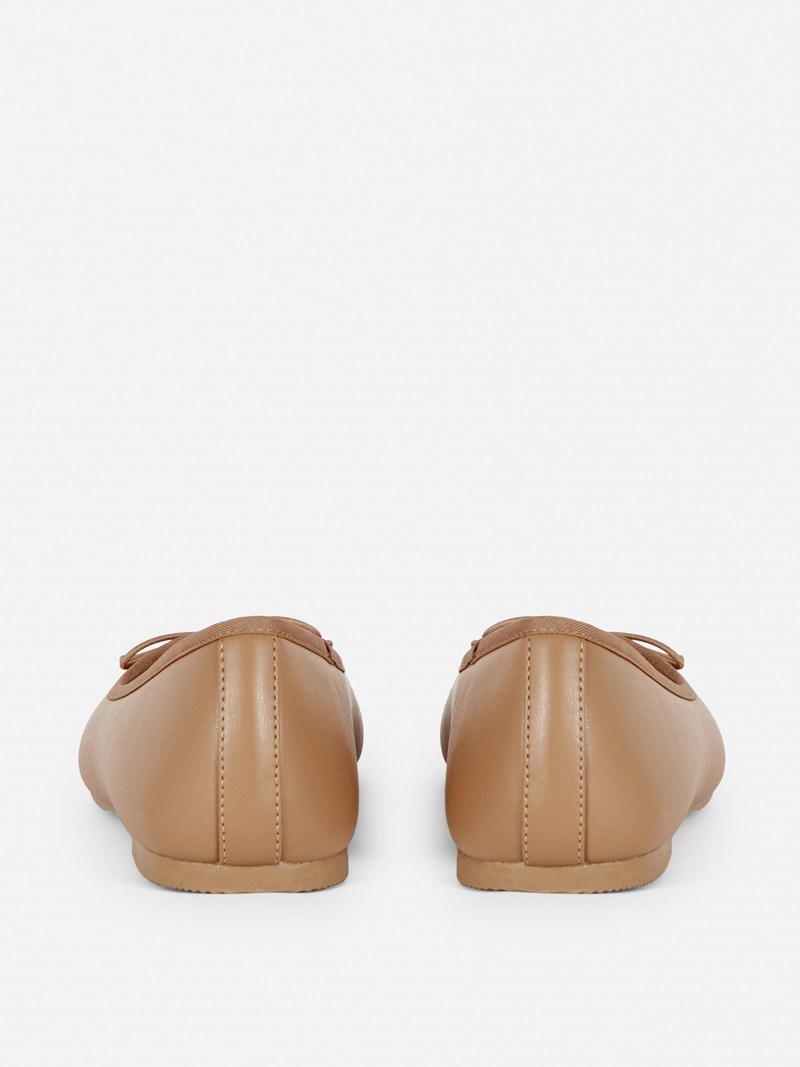 Zapatos Planos Primark Bow Ballerina Slip Ons Mujer Marrones | 0618BUQRS