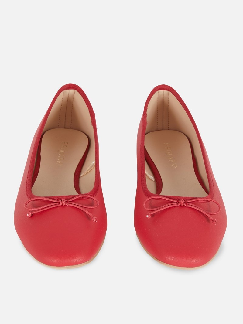 Zapatos Planos Primark Bow Ballerina Slip Ons Mujer Rojas | 4091YVZPT