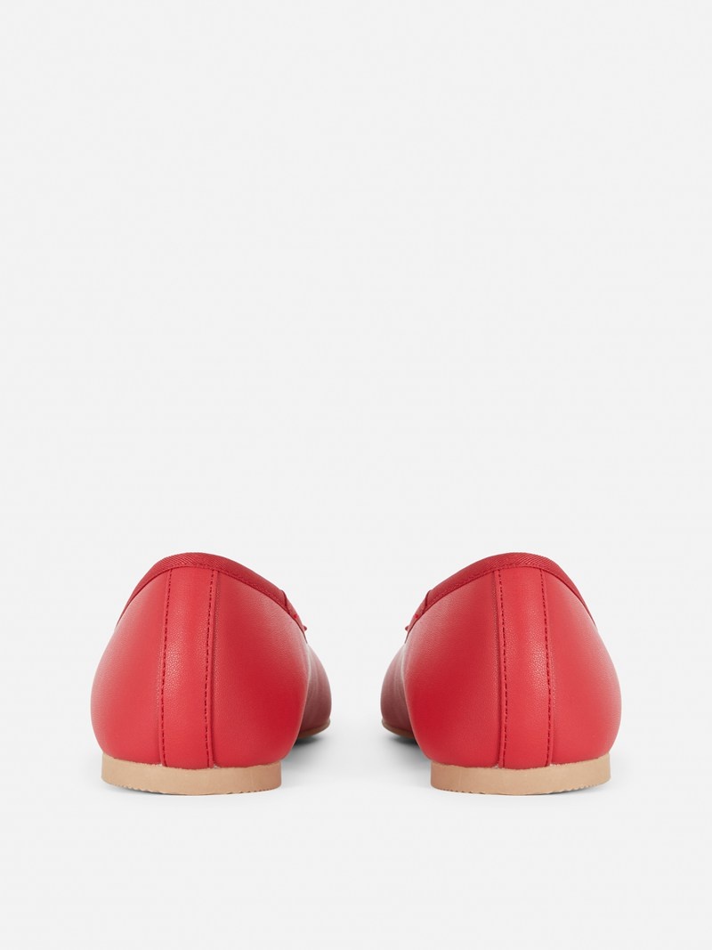 Zapatos Planos Primark Bow Ballerina Slip Ons Mujer Rojas | 4091YVZPT