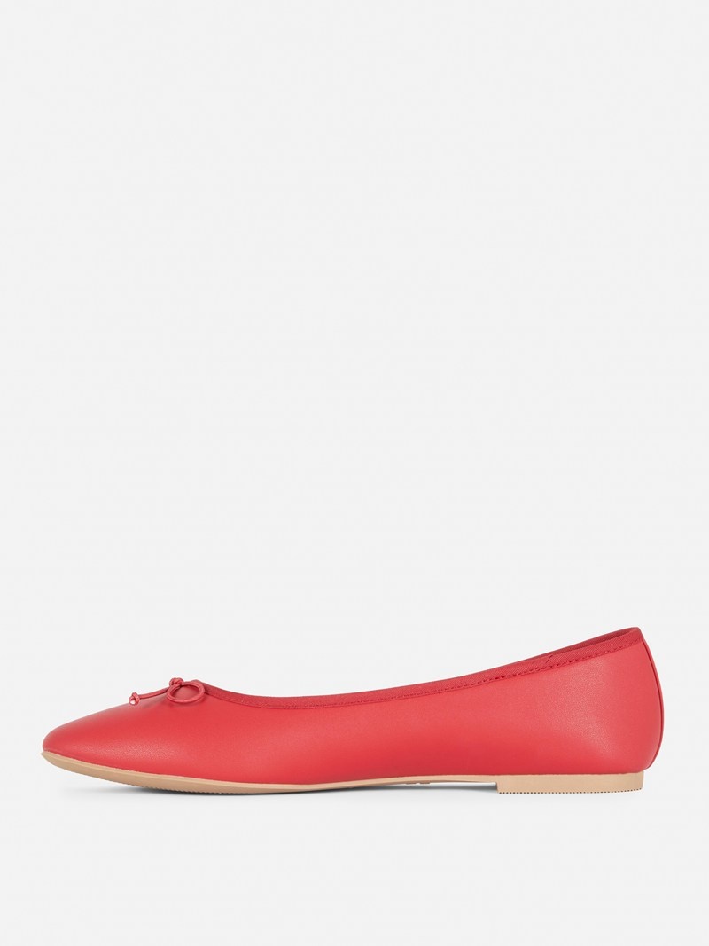 Zapatos Planos Primark Bow Ballerina Slip Ons Mujer Rojas | 4091YVZPT