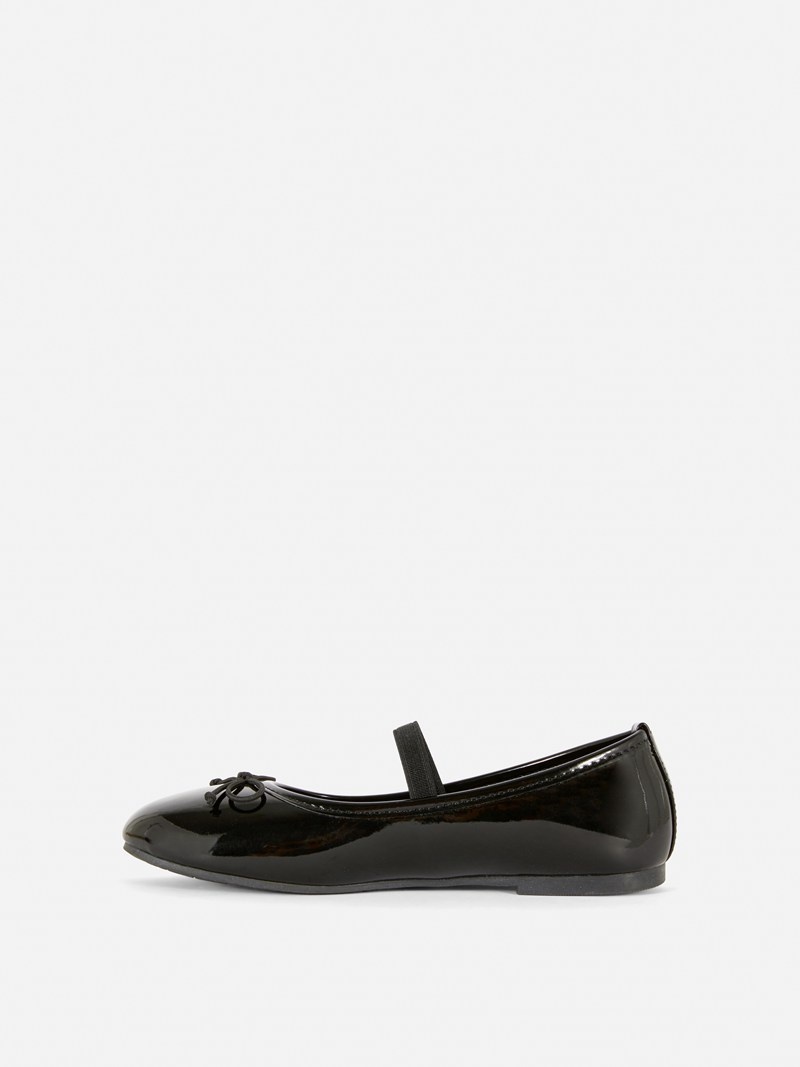 Zapatos Primark Faux Charol Ballerinas Niños Negras | 3957KSOJP