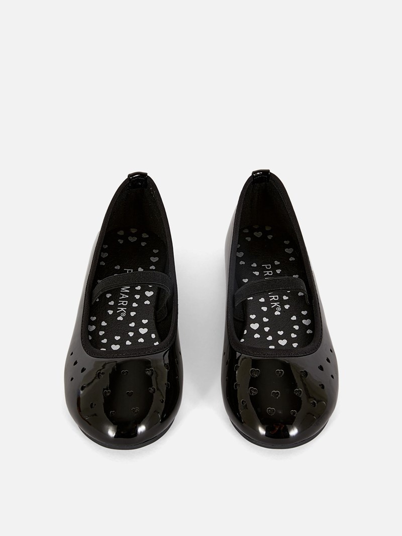 Zapatos Primark Laser Cut Charol Ballerinas Niños Negras | 2689WVKYE